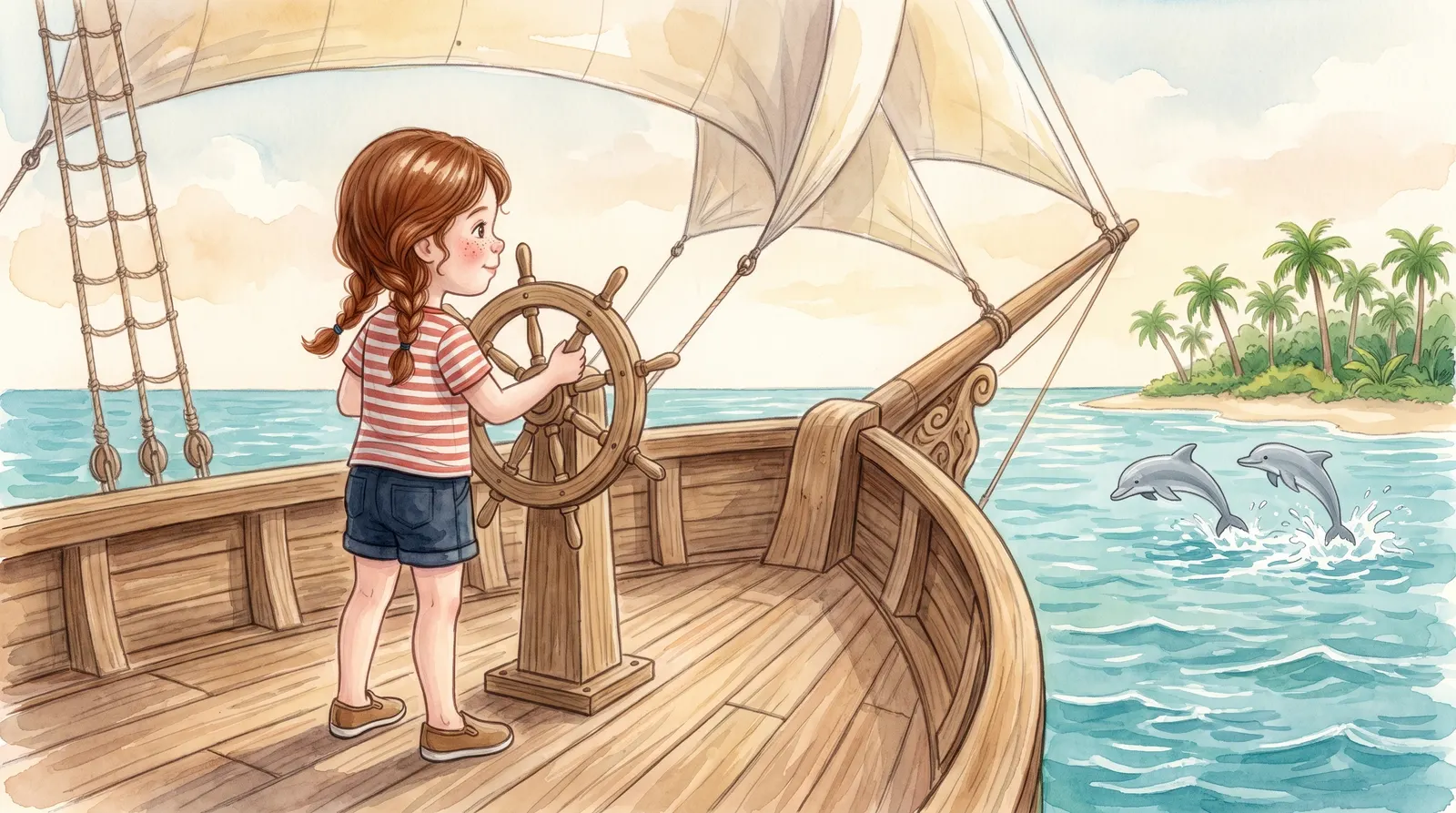 Illustration zu „Piraten & die Schatzinsel“, Doppelseite 4