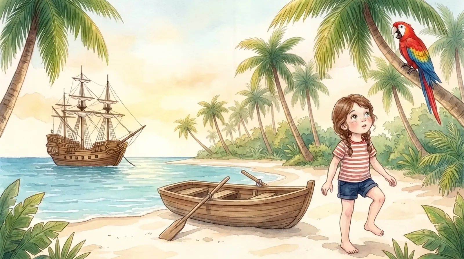 Illustration zu „Piraten & die Schatzinsel“, Doppelseite 5