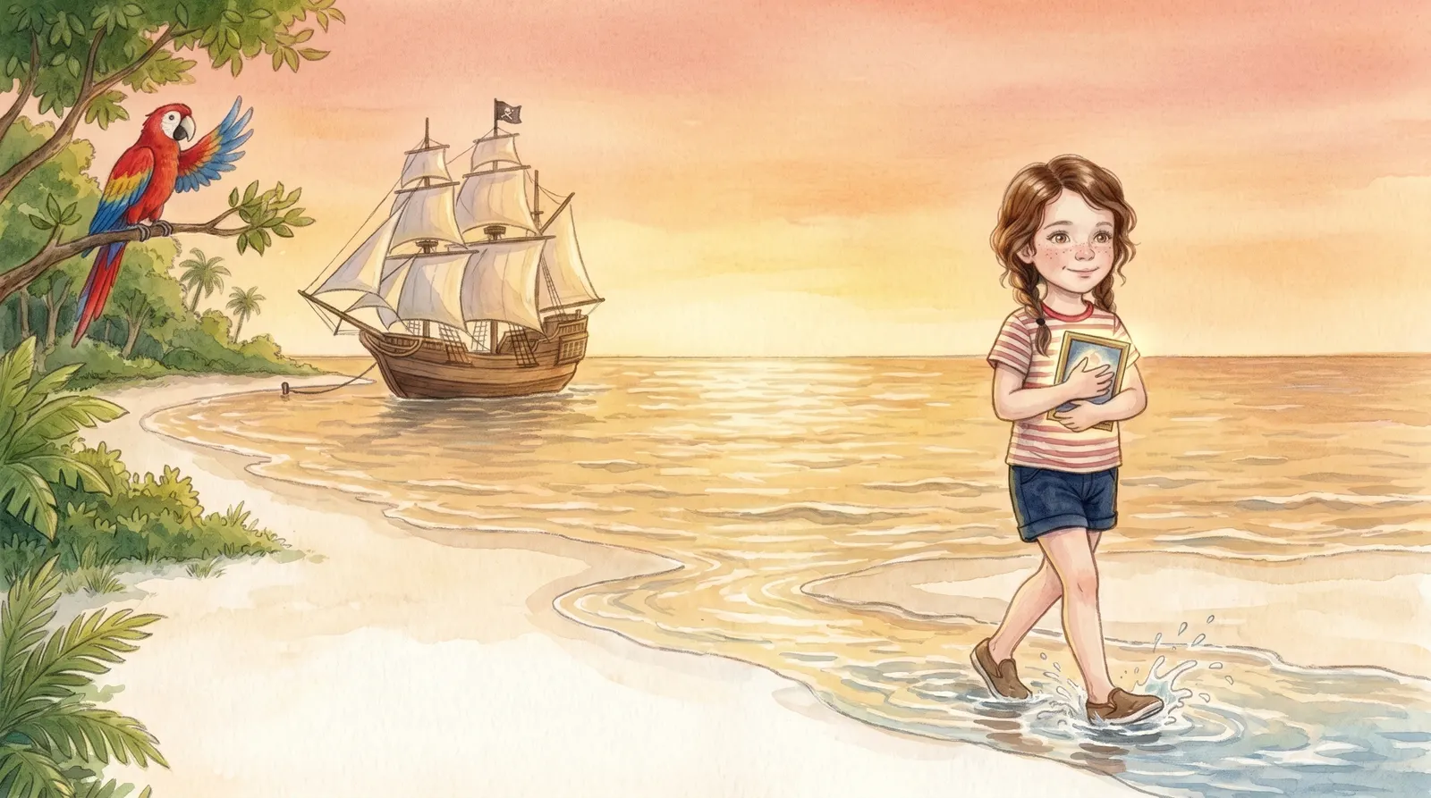 Illustration zu „Piraten & die Schatzinsel“, Doppelseite 9