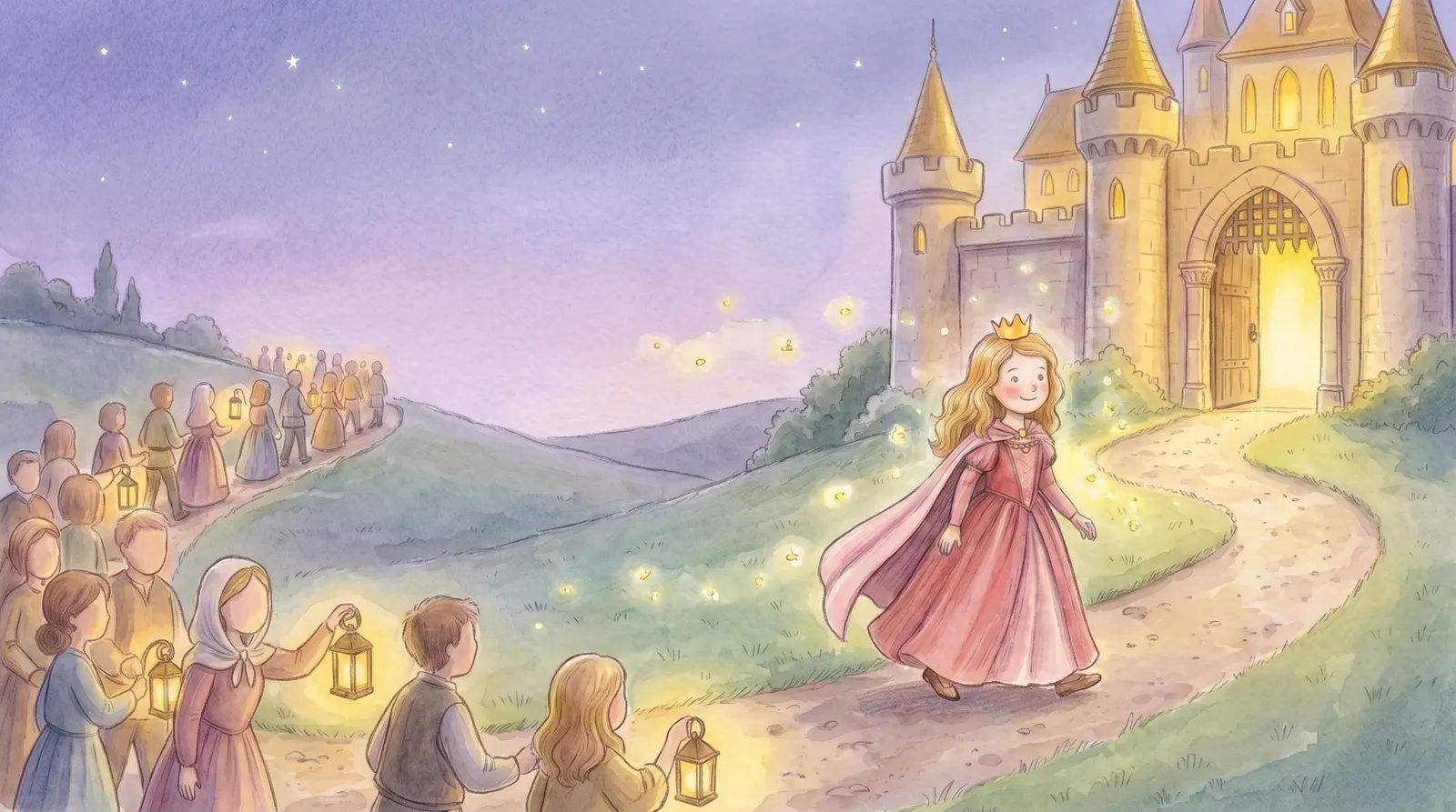 Illustration zu „Die mutige Prinzessin auf Schloss Sonnenstein“, Doppelseite 9