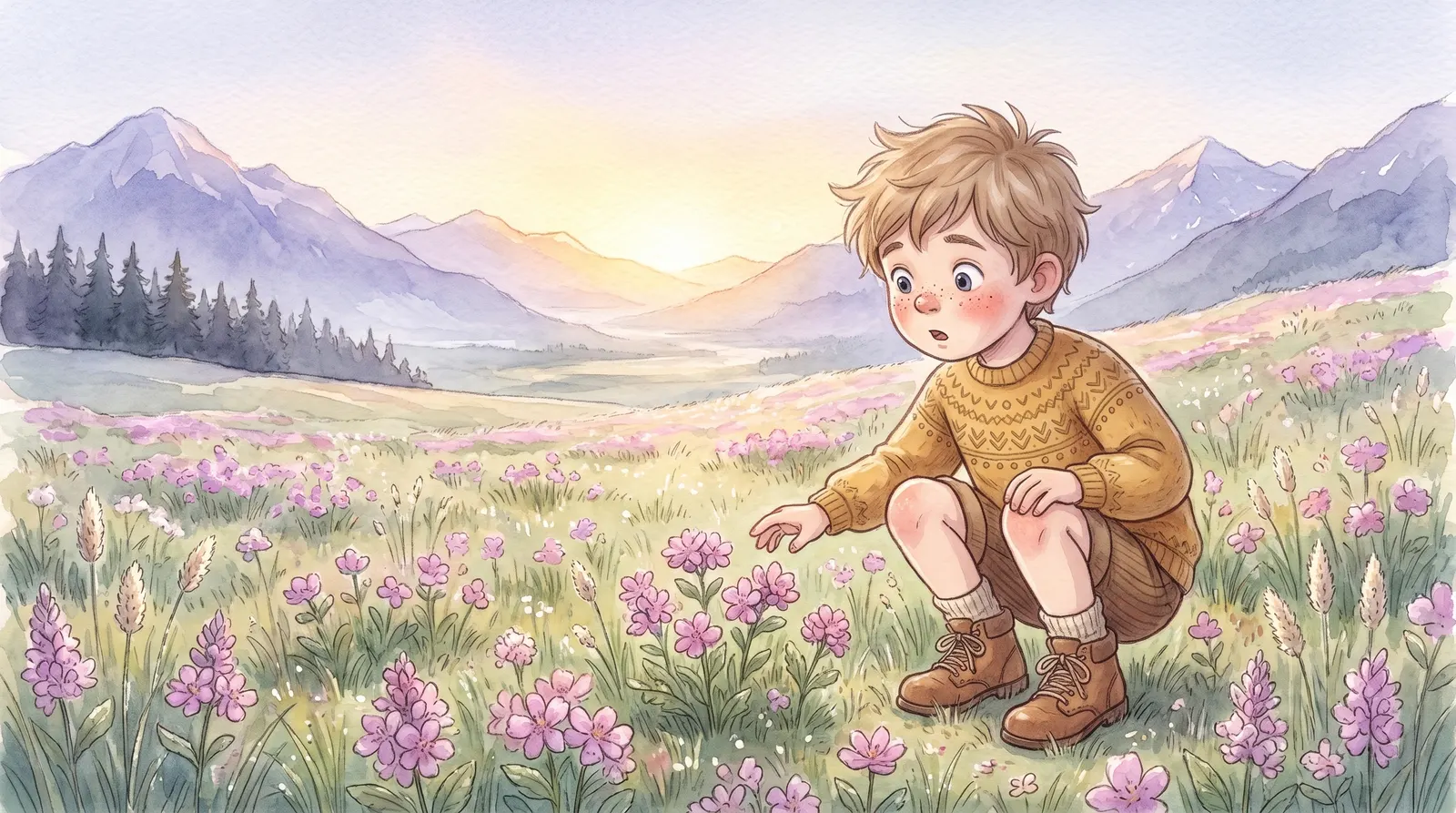 Illustration zu „Bergabenteuer in den Schweizer Alpen“, Doppelseite 3