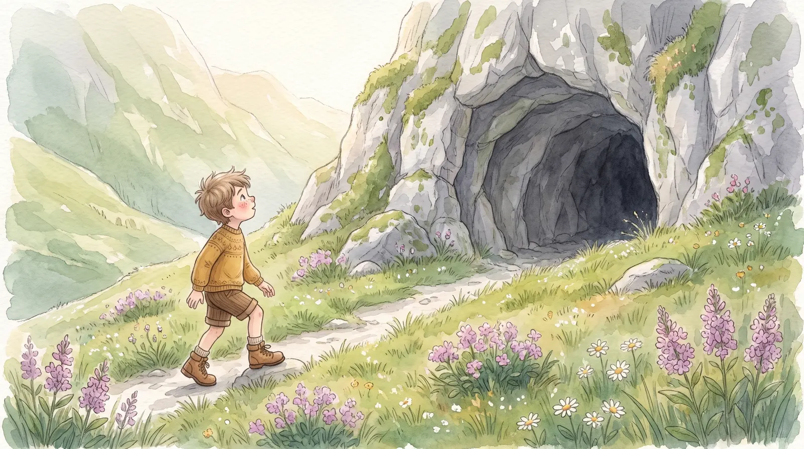 Illustration zu „Bergabenteuer in den Schweizer Alpen“, Doppelseite 4