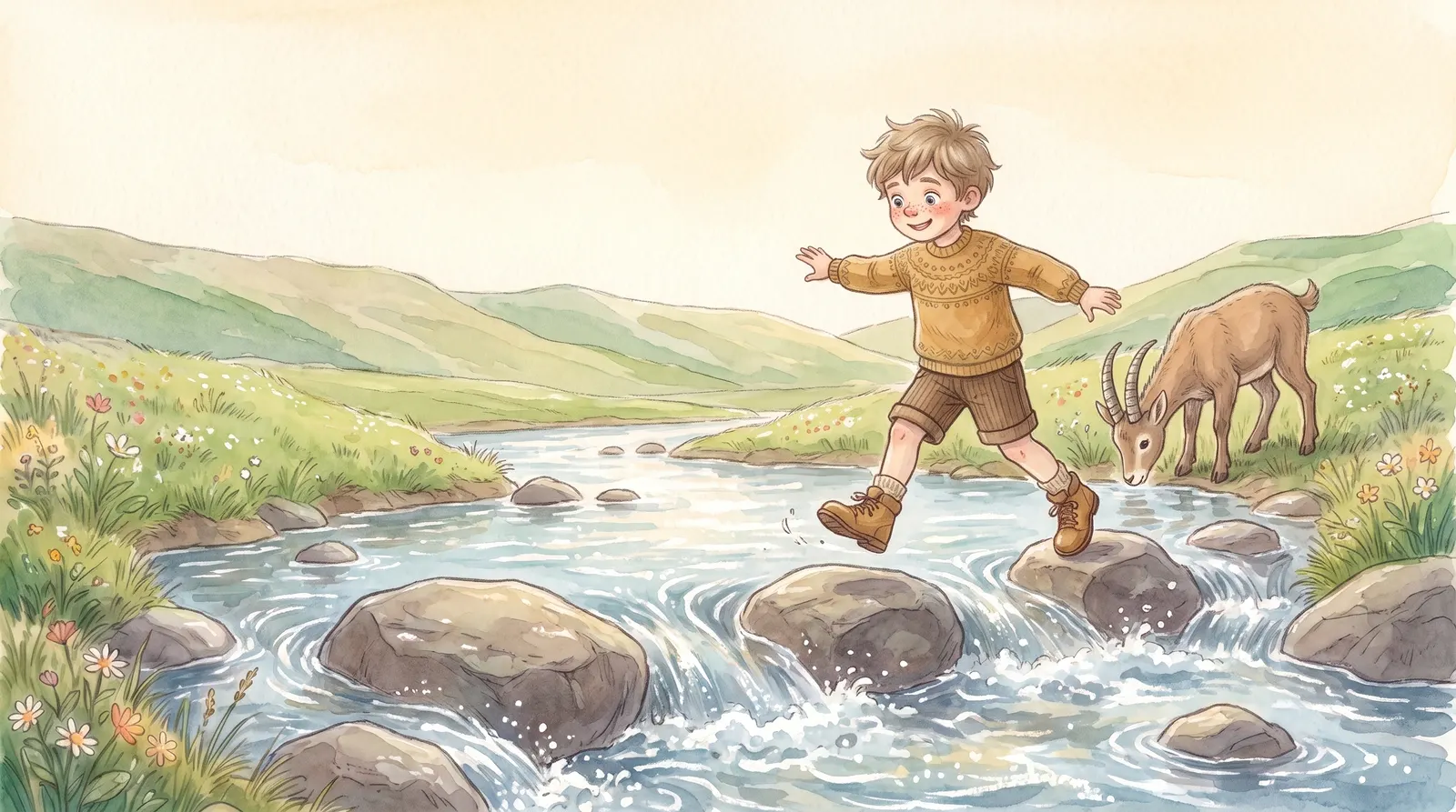Illustration zu „Bergabenteuer in den Schweizer Alpen“, Doppelseite 7