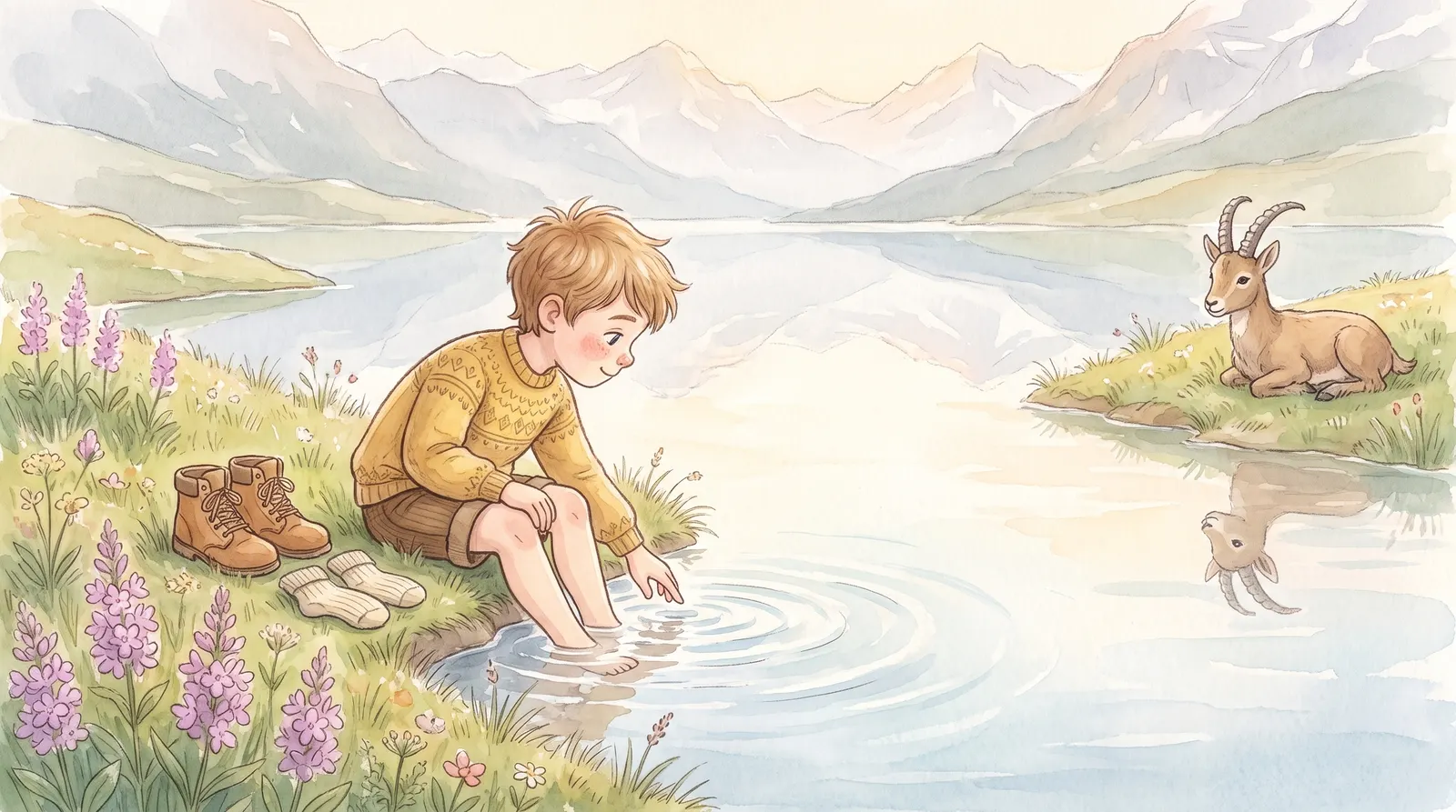 Illustration zu „Bergabenteuer in den Schweizer Alpen“, Doppelseite 8