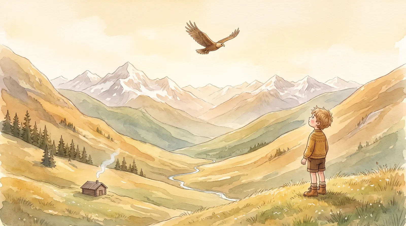 Illustration zu „Bergabenteuer in den Schweizer Alpen“, Doppelseite 9