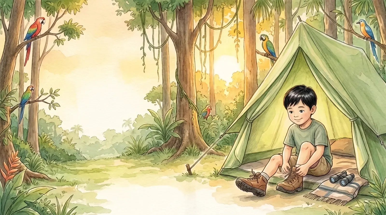 Illustration zu „Große Dschungel-Safari“, Doppelseite 1
