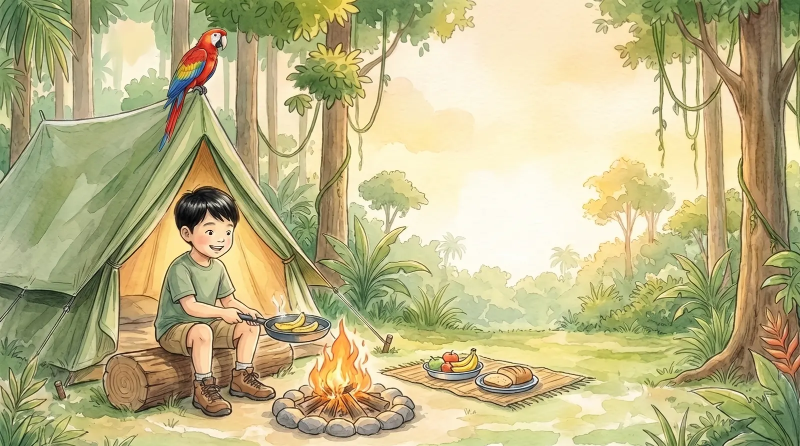 Illustration zu „Große Dschungel-Safari“, Doppelseite 2
