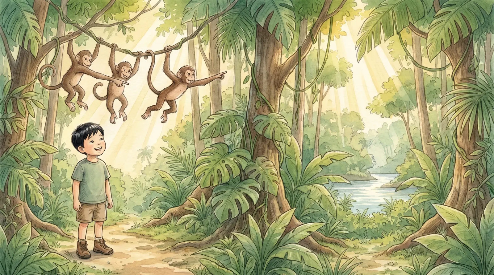 Illustration zu „Große Dschungel-Safari“, Doppelseite 4