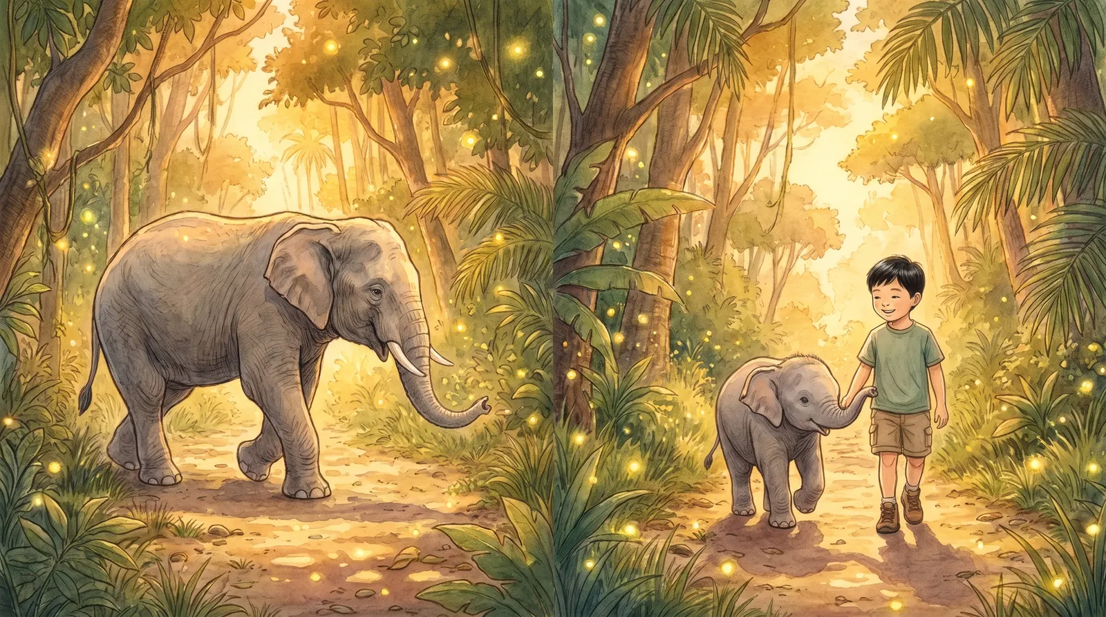 Illustration zu „Große Dschungel-Safari“, Doppelseite 9