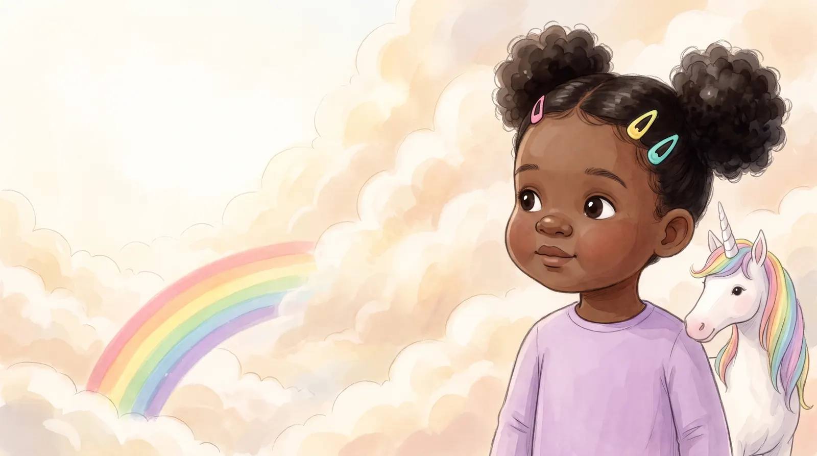 Illustration zu „Einhorn & das Regenbogental“, Doppelseite 9